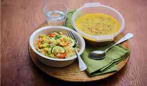 Repas équilibré avec une soupe